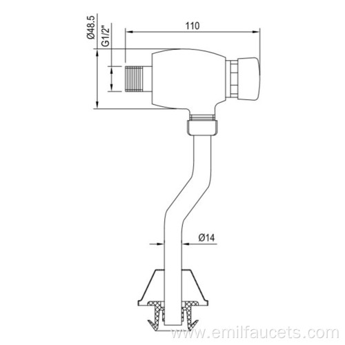 Brass bathroom accessories fixtures flush valve set